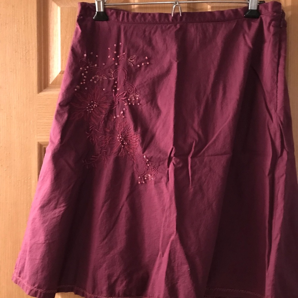 Linden Hill sz 10 plum cotton skirt